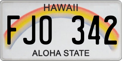 HI license plate FJO342