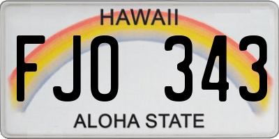 HI license plate FJO343