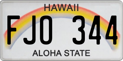 HI license plate FJO344