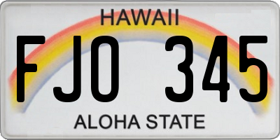 HI license plate FJO345