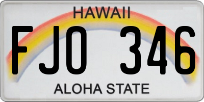 HI license plate FJO346