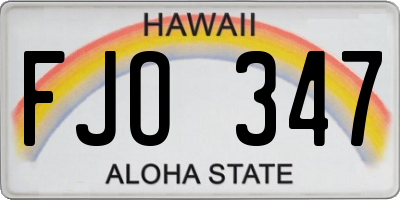 HI license plate FJO347