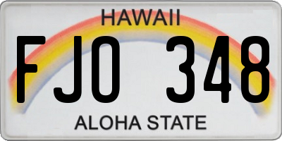 HI license plate FJO348