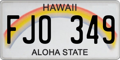 HI license plate FJO349