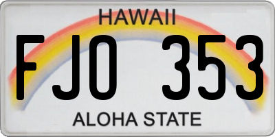 HI license plate FJO353