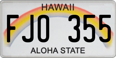 HI license plate FJO355