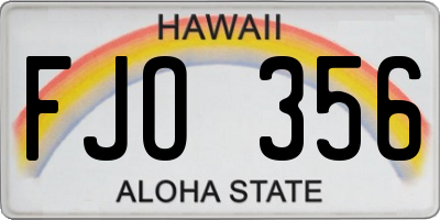 HI license plate FJO356