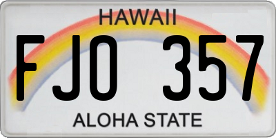 HI license plate FJO357