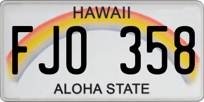 HI license plate FJO358