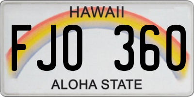 HI license plate FJO360