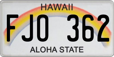 HI license plate FJO362