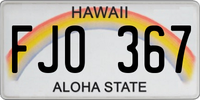HI license plate FJO367