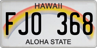 HI license plate FJO368