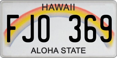 HI license plate FJO369