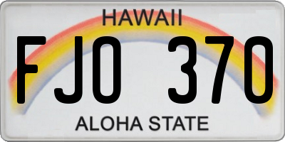 HI license plate FJO370
