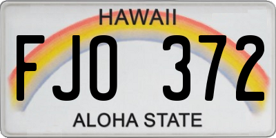 HI license plate FJO372