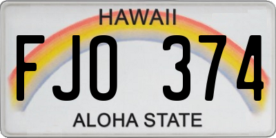 HI license plate FJO374