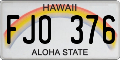 HI license plate FJO376