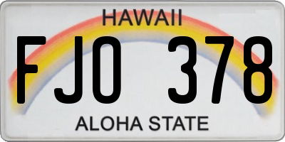 HI license plate FJO378