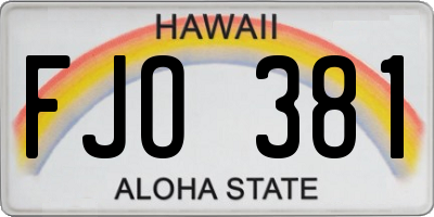 HI license plate FJO381