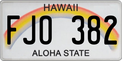 HI license plate FJO382