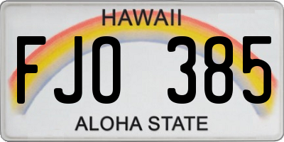 HI license plate FJO385