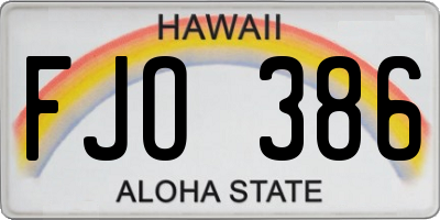 HI license plate FJO386