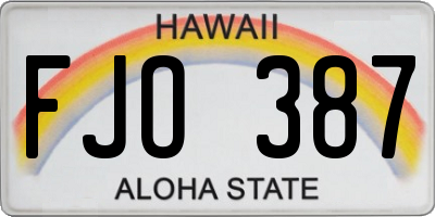 HI license plate FJO387