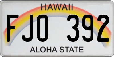 HI license plate FJO392