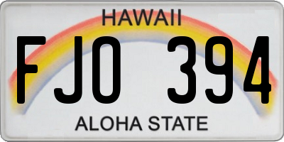 HI license plate FJO394