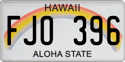 HI license plate FJO396
