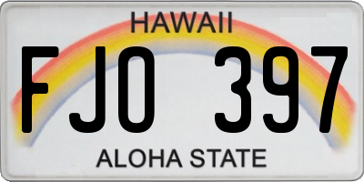 HI license plate FJO397