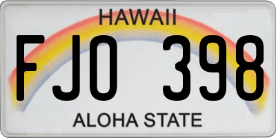 HI license plate FJO398