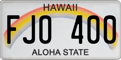 HI license plate FJO400