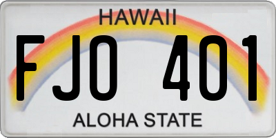 HI license plate FJO401