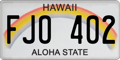 HI license plate FJO402