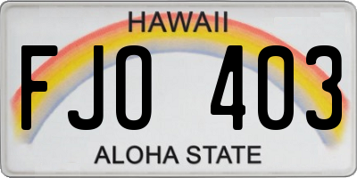 HI license plate FJO403