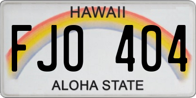 HI license plate FJO404
