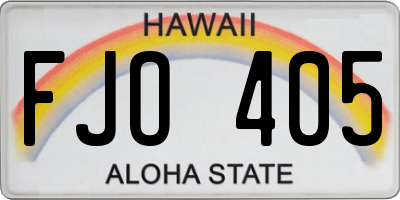 HI license plate FJO405