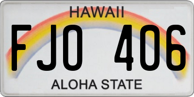 HI license plate FJO406