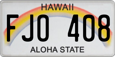 HI license plate FJO408
