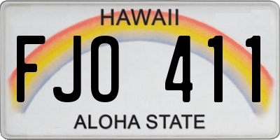 HI license plate FJO411