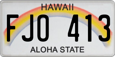 HI license plate FJO413
