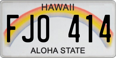 HI license plate FJO414