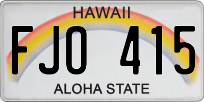 HI license plate FJO415