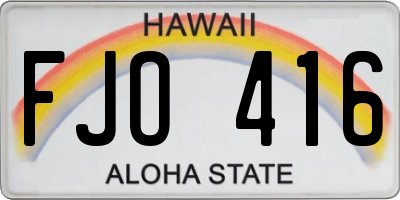 HI license plate FJO416