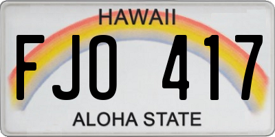 HI license plate FJO417
