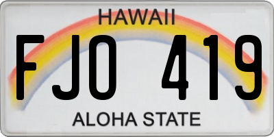 HI license plate FJO419