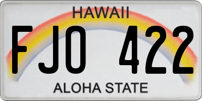 HI license plate FJO422