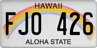 HI license plate FJO426